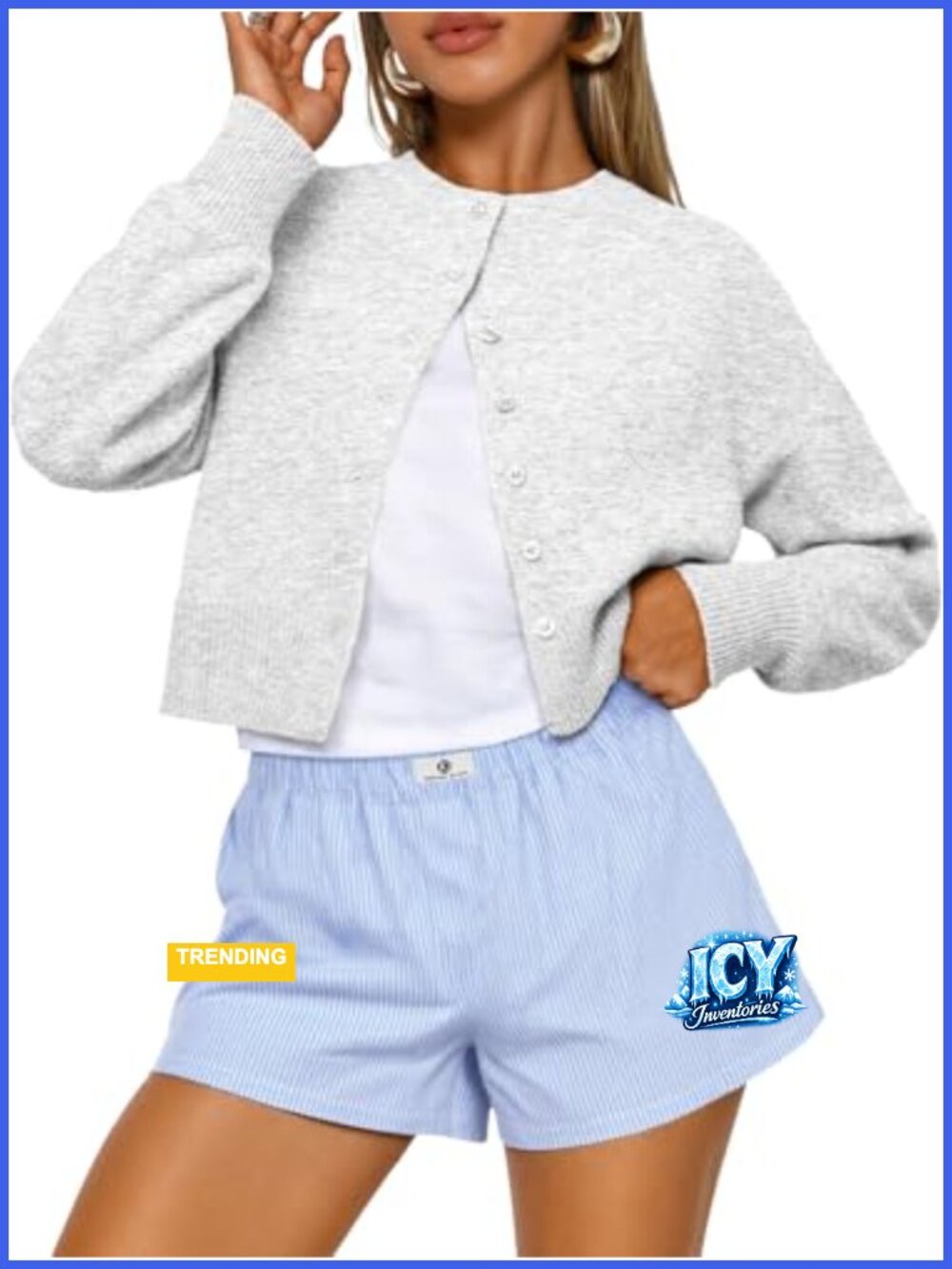 Women's Cropped Cardigan Sweater Buttery Soft Knit Lightweight Button Front